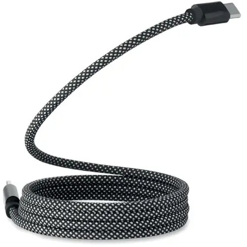 Rpet magnetische kabel Braid wit/zwart