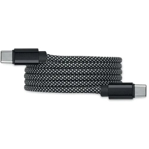 Rpet magnetische kabel Braid wit/zwart