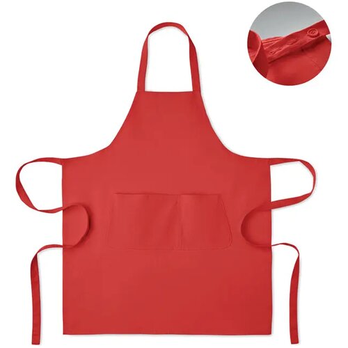 Schort biologisch katoen 240g Gamma rood