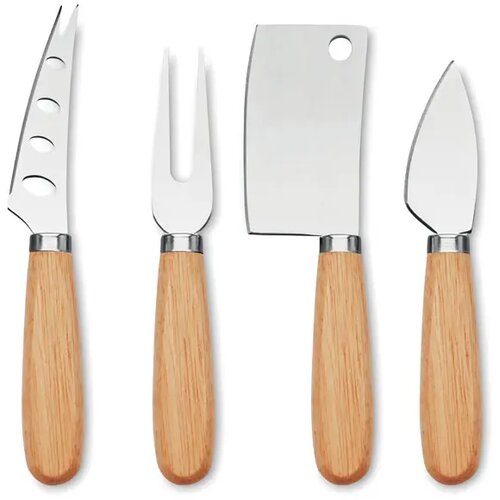 Set van 4 kaasmessen Camembert hout