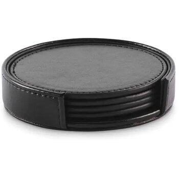 Set van 4 pu onderzetters Posa set zwart