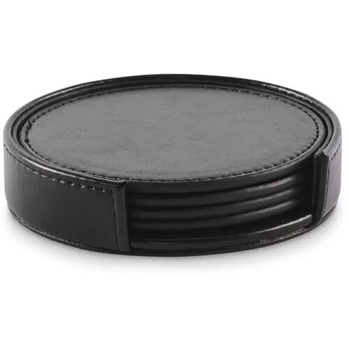 Set van 4 pu onderzetters Posa set zwart
