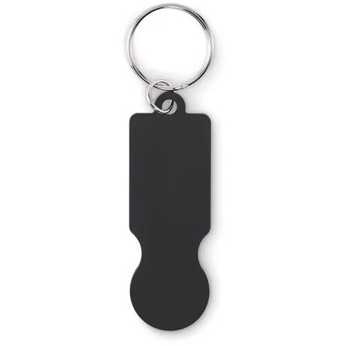 Sleutelhanger met winkelwagenmunt Tokley Zwart