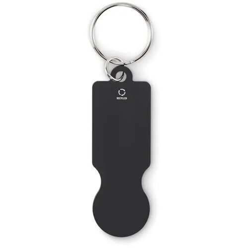 Sleutelhanger met winkelwagenmunt Tokley Zwart