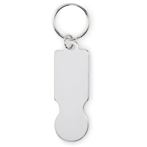 Sleutelhanger met winkelwagenmunt Tokley Zilver