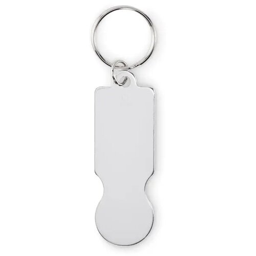 Sleutelhanger met winkelwagenmunt Tokley Zilver