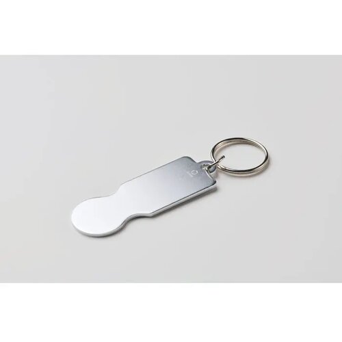Sleutelhanger met winkelwagenmunt Tokley Zilver