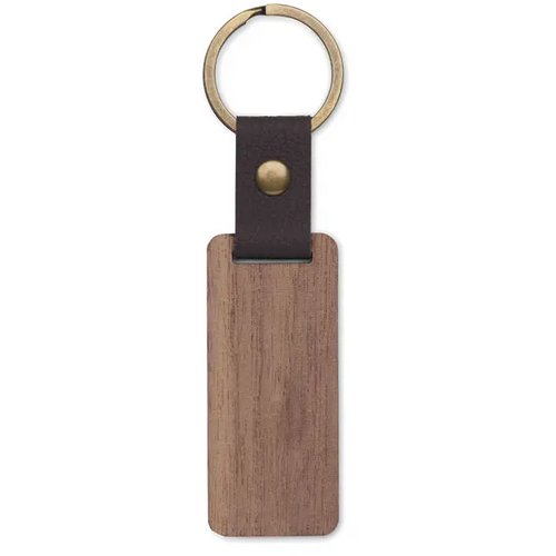 Sleutelhanger notenhout en pu Nawkey hout
