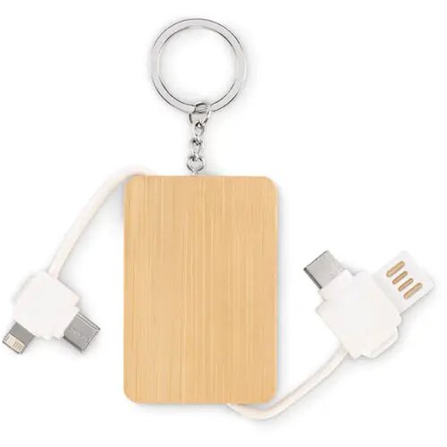 Sleutelhanger oplaadkabel Bupow hout