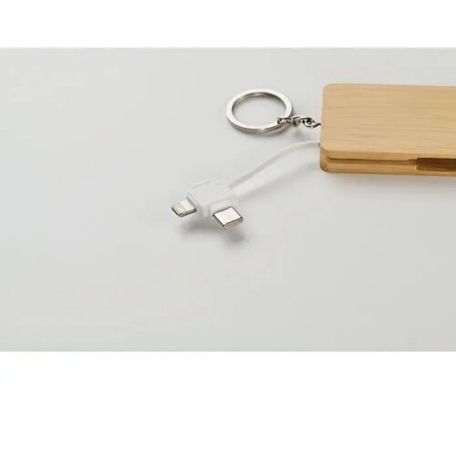 Sleutelhanger oplaadkabel Bupow hout