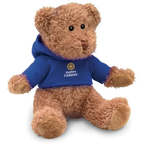 Teddybeer met sweatshirt Johnny blauw