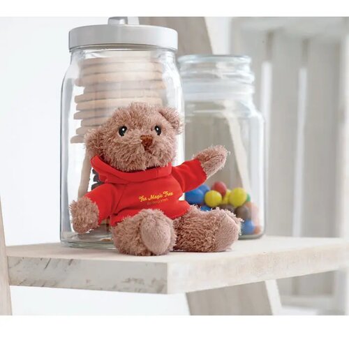 Teddybeer met sweatshirt Johnny rood