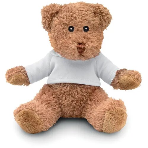 Teddybeer met t-shirt Johnny t wit