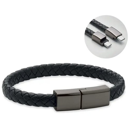 Type-c kabel armband Fauleti charge zwart