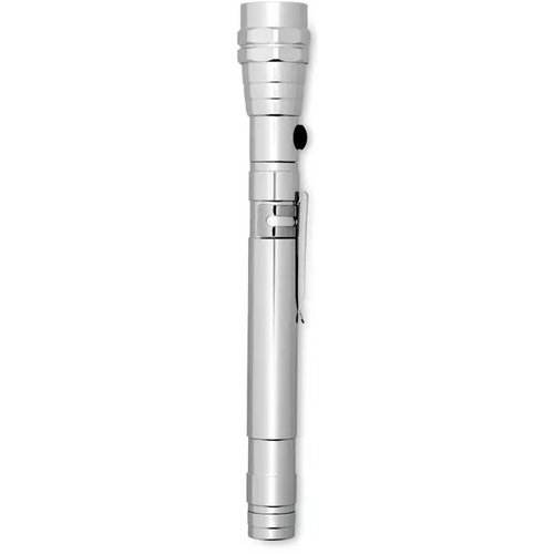 Uitschuifbare alum zaklamp Strech-torch zilver