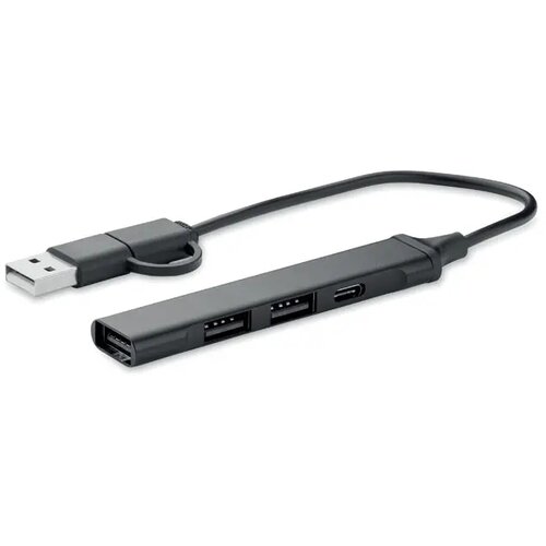Usb 4-poorts hub 19 cm Current zwart