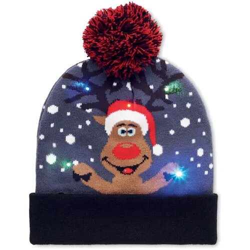 Gebreide kerstmuts led Shimas light blauw
