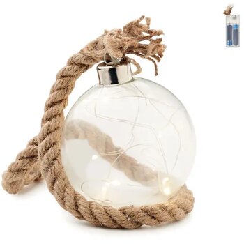Glazen kerstbal led-lampje Baubli transparant Glazen kerstbal led-lampje Baubli transparant
