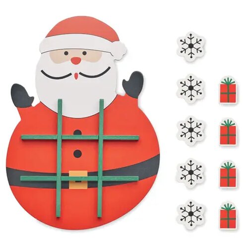 Kerstmis houten tic tac toe Hohotoe rood