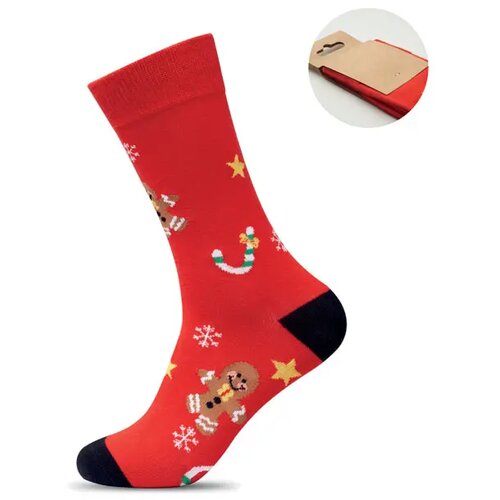 Paar kerstsokken m Soc medium rood
