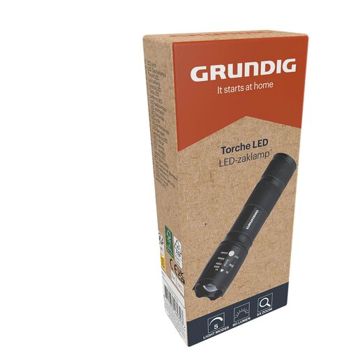 Grundig 1W Led-Torch Zoom Zaklamp