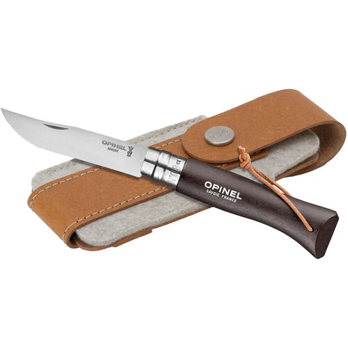 Opinel Colorama No 08 Zakmes In Een Riemetui Zwart