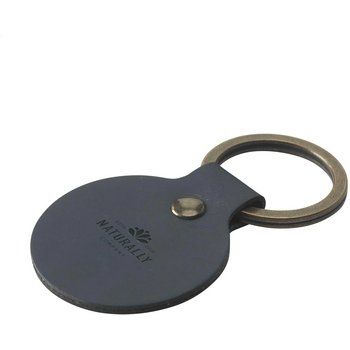 Recycled Leather Keyring Round Sleutelhanger Zwart Recycled Leather Keyring Round Sleutelhanger Zwart