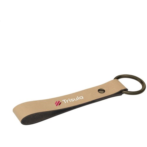 Recycled Leather Keyring Sleutelhanger Taupe