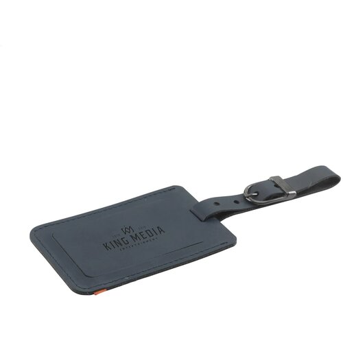 Recycled Leather Luggage Tag Bagagelabel Donkerblauw