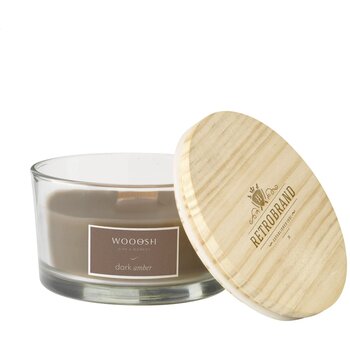 Wooosh Flame Scented Candle Dark Amber Geurkaars Bruin