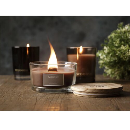 Wooosh Flame Scented Candle Dark Amber Geurkaars