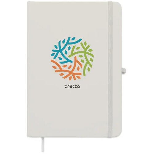 A5 gerecycled pu notitieboek Arcoloop wit