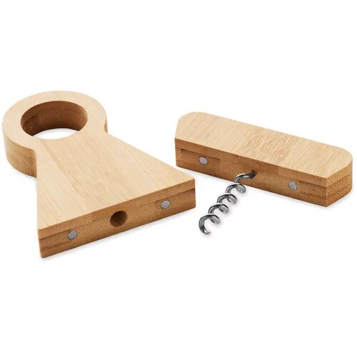 Bamboe flessenhouder & opener Standturn hout