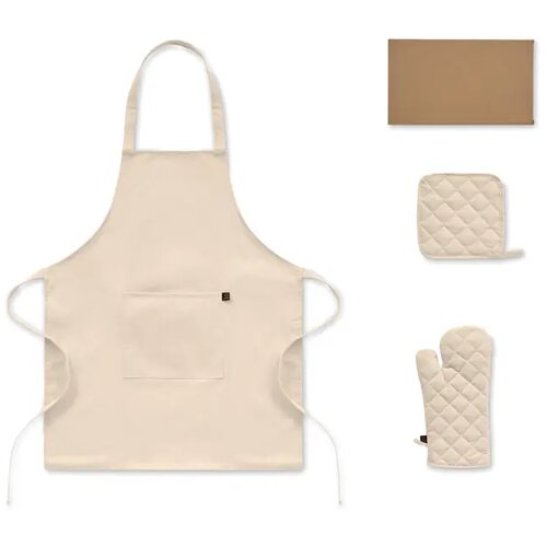 Gerecycled katoenen keukenset Gala set beige