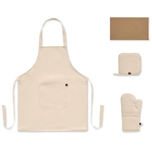 Gerecycled katoenen keukenset Gala set beige