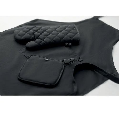 Gerecycled katoenen keukenset Gala set zwart
