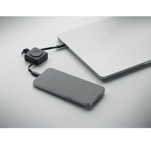 Intrekbare 100w usb-c-kabel Skilful zwart