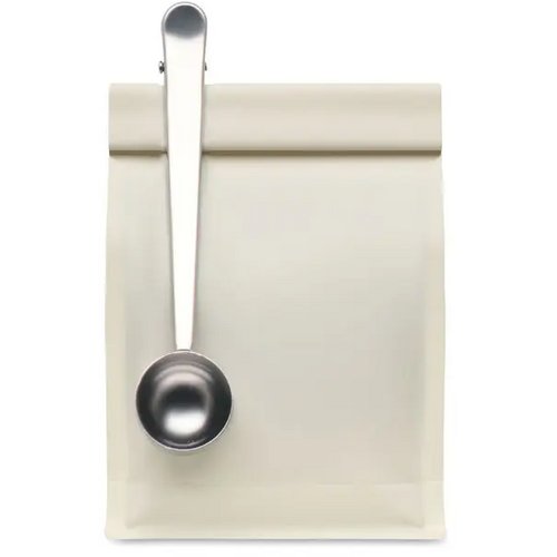 Koffieschep met zakclip Spooncoop zilver