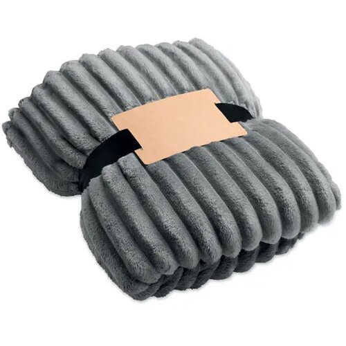 Rpet fleece deken met patroon Nieve steengrijs