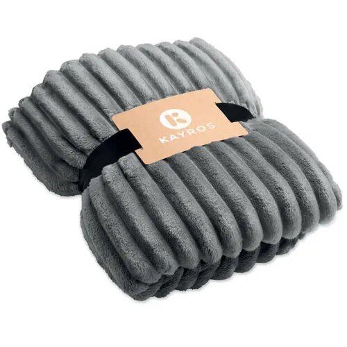 Rpet fleece deken met patroon Nieve steengrijs
