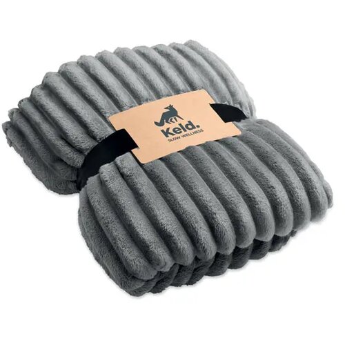 Rpet fleece deken met patroon Nieve steengrijs