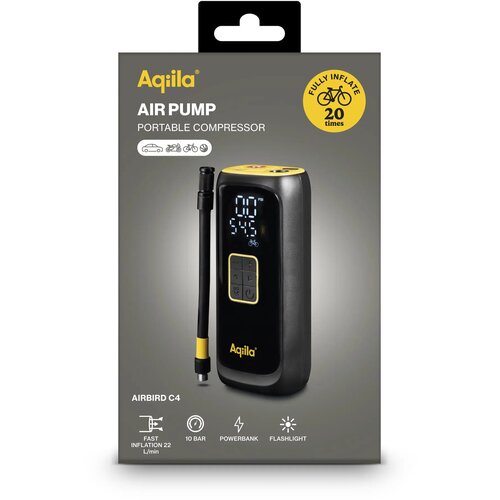 Aqiila Airbird C4 draagbare compressor zwart