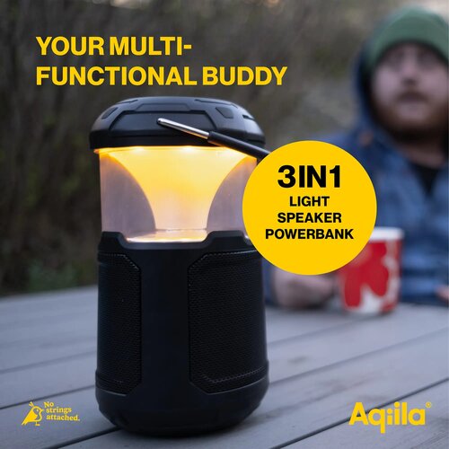 Aqiila Soundbird B10 Bluetooth Speaker met Lamp en Powerbank zwart
