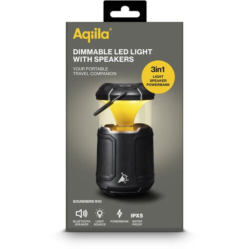 Aqiila Soundbird B10 Bluetooth Speaker met Lamp en Powerbank zwart