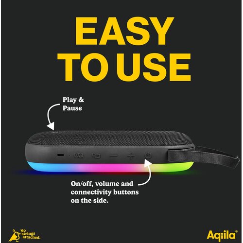 Aqiila Soundbird CM Bluetooth Speaker 30W met RGB-verlichting zwart