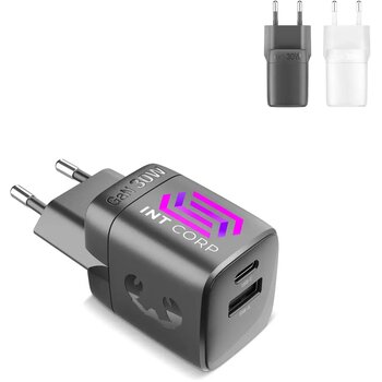Fresh 'n Rebel 30W Snellader GaN USB-C &amp; USB-A licht grijs