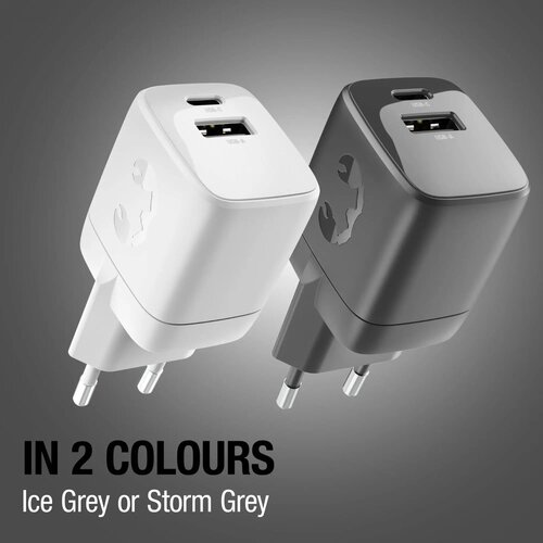 Fresh 'n Rebel 30W Snellader GaN USB-C &amp; USB-A donker grijs