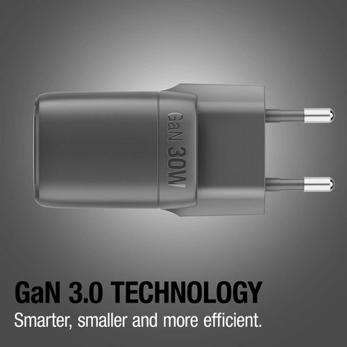 Fresh 'n Rebel 30W Snellader GaN USB-C &amp; USB-A donker grijs