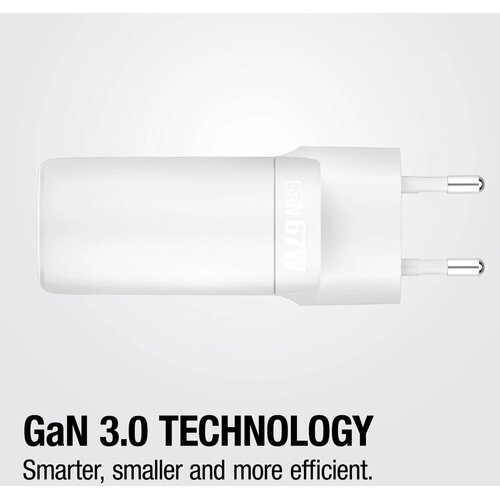 Fresh 'n Rebel 67W Laptop Snellader GaN USB-C &amp; USB-A licht grijs