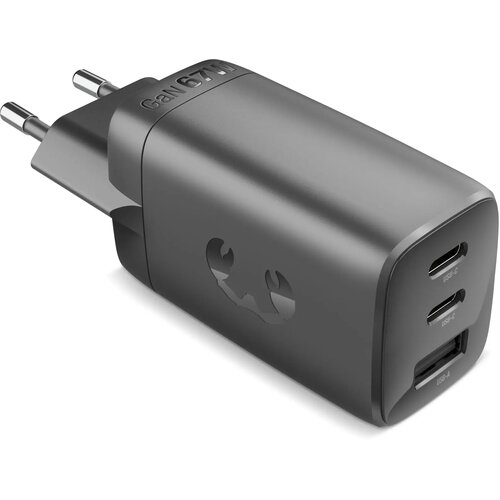 Fresh 'n Rebel 67W Laptop Snellader GaN USB-C &amp; USB-A donker grijs